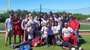 The Rancocas Valley Red Devils celebrate after winning the program's first sectional title since 1977.